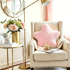 Coussin décoratif étoile rose 35 x 35 cm