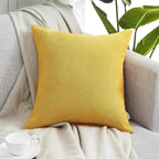 Lot de 2 housses de coussin en chenille jaune moutarde 50 x 50 cm