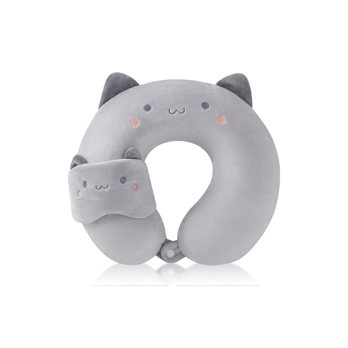 Coussin de voyage à mémoire de forme chat gris