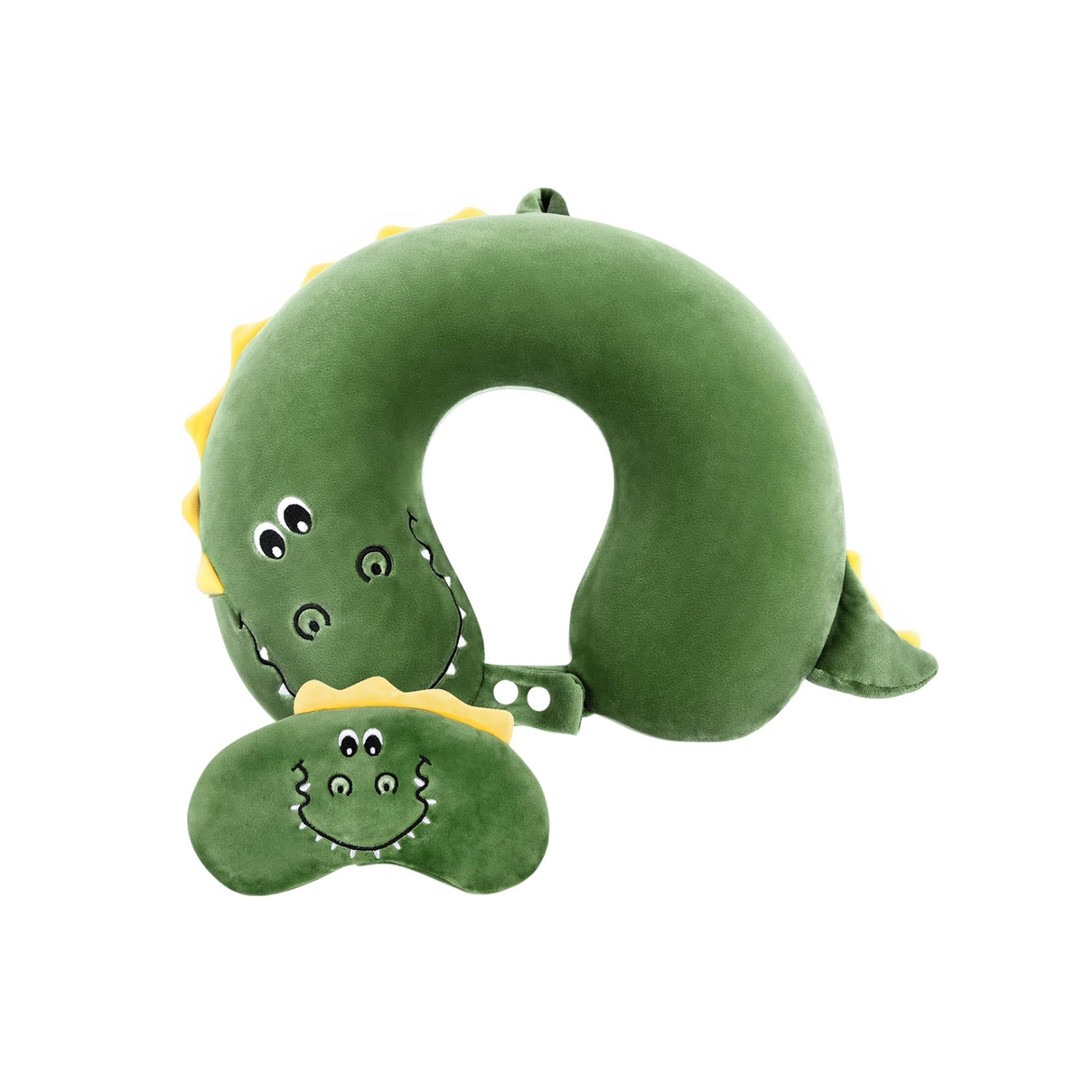 Coussin cervical de voyage dinosaure avec masque de nuit