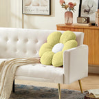 Coussin décoratif en forme de fleur vert et blanc 40 cm