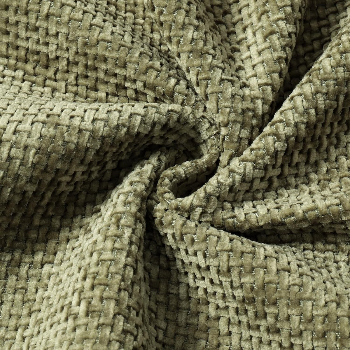 Lot de 2 housses de coussin en chenille vert olive 40 x 40 cm