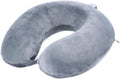 Coussin de voyage en U gris et portable