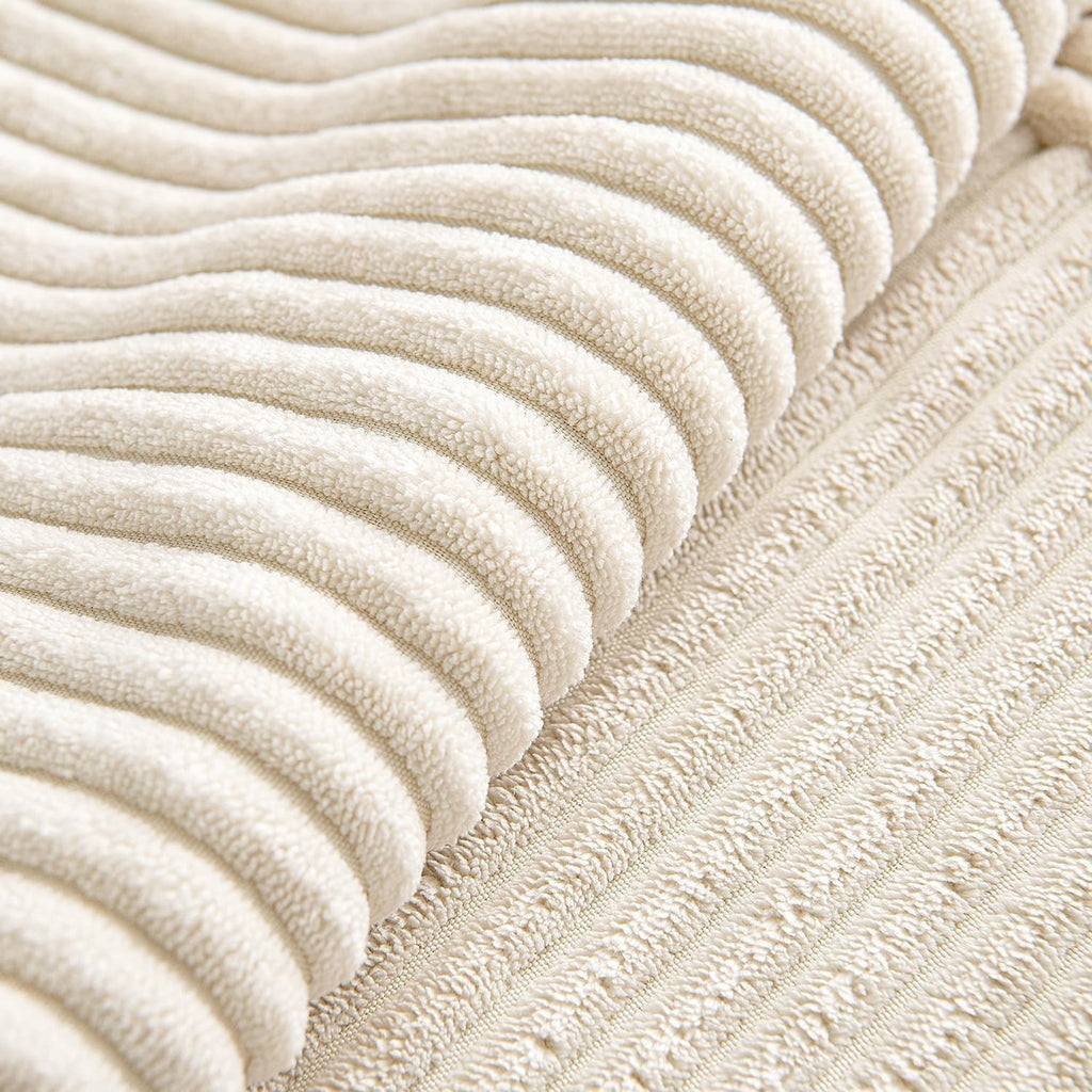 Lot de 4 housses de coussin en velours côtelé beige 40 x 40 cm