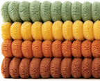 Lot de 4 housses de coussin en velours côtelé orange et vert 40 x 40 cm