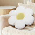 Coussin décoratif en forme de fleur blanc et vert 40 cm